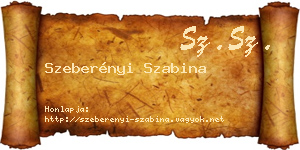 Szeberényi Szabina névjegykártya
